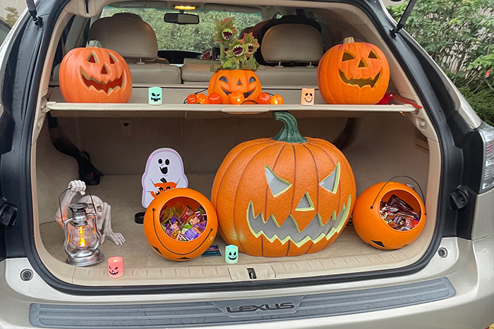 Halloween Decorations in a Trunk