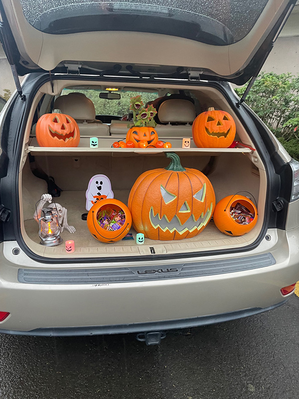 Halloween Decorations in a Trunk