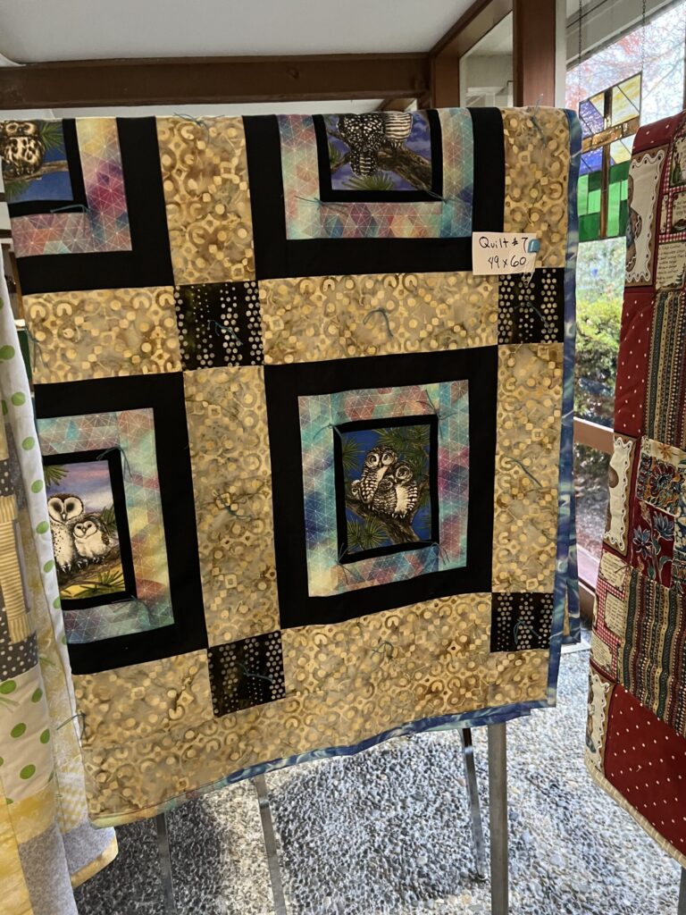 A quilt at the quilt auction