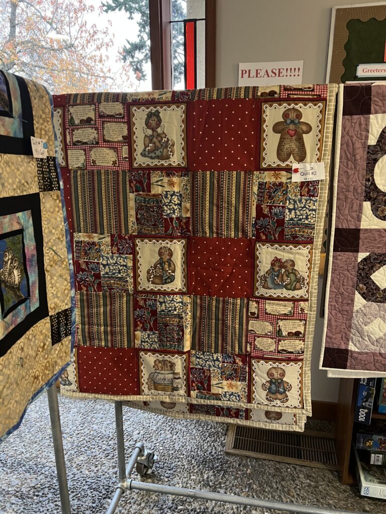 A quilt at the quilt auction