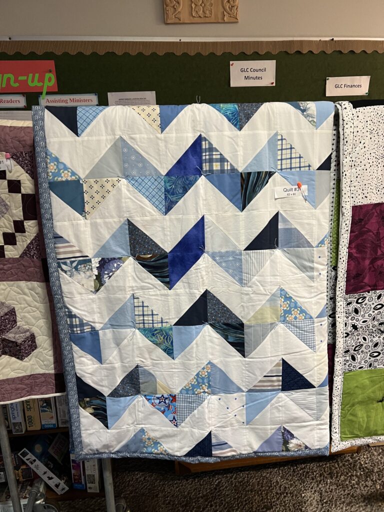 A quilt at the quilt auction